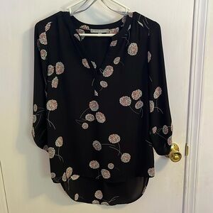 Black blouse with flowers